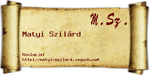 Matyi Szilárd névjegykártya